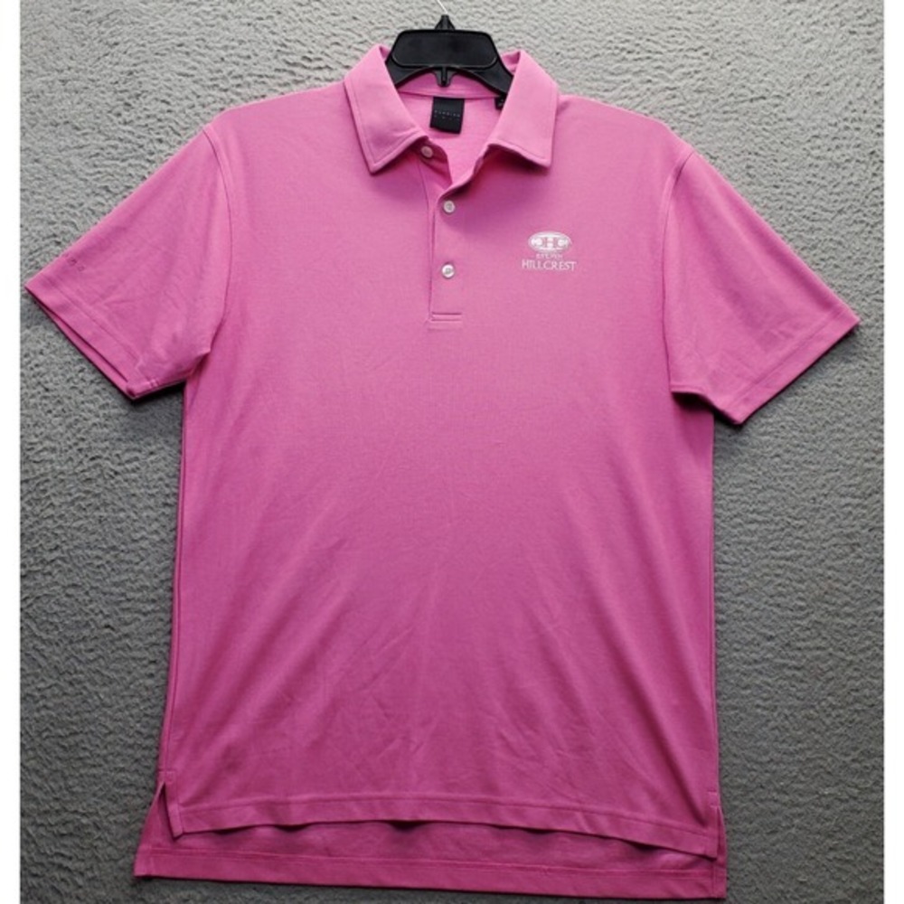 Dunning CHC Hillcrest Golf Polo‎ Shirt Men's M Pink Performance Collared Popover